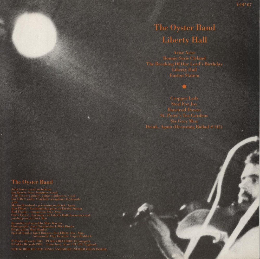 The Oyster Band Liberty Hall UK vinyl LP album (LP record)