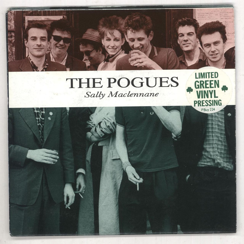 The Pogues Sally Maclennane - Green Vinyl + Poster UK 7" vinyl single (7 inch record / 45) BUY224