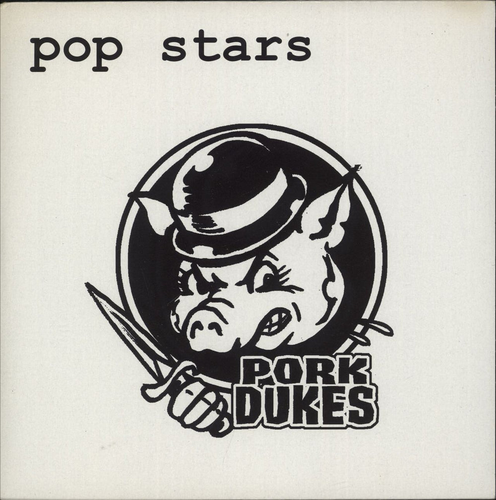 The Pork Dukes Pop Stars - Pink & Black Split Vinyl UK 7" vinyl single (7 inch record / 45) RUBBISH7003
