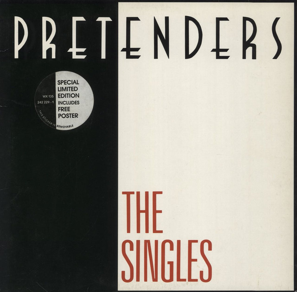 The Pretenders The Singles + Poster and Hype Sticker UK vinyl LP album (LP record) WX135