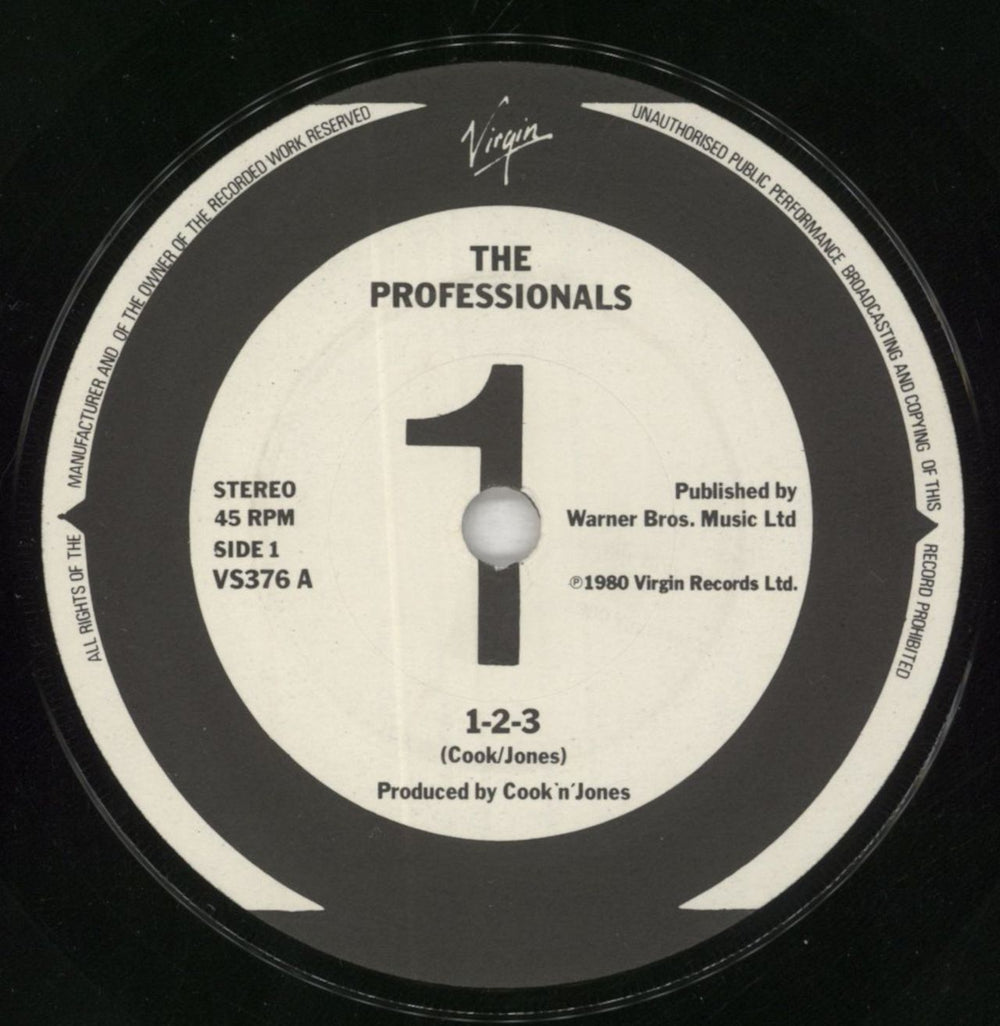 The Professionals One Two Three - Poster Sleeve UK 7" vinyl single (7 inch record / 45) PRF07ON229524