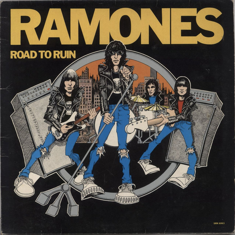 The Ramones Road To Ruin - Yellow Vinyl - EX UK vinyl LP album (LP record) SRK6063