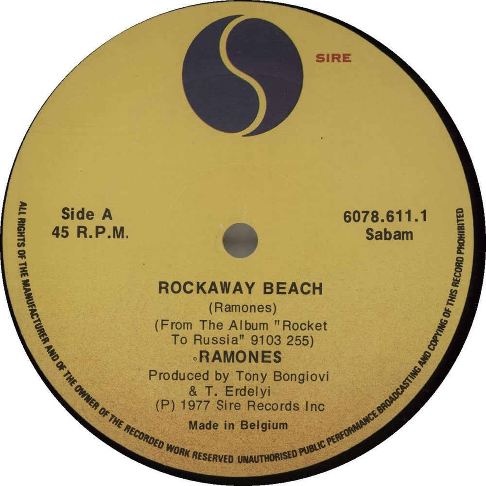 The Ramones Rockaway Beach - EX Belgian 12" vinyl single (12 inch record / Maxi-single)