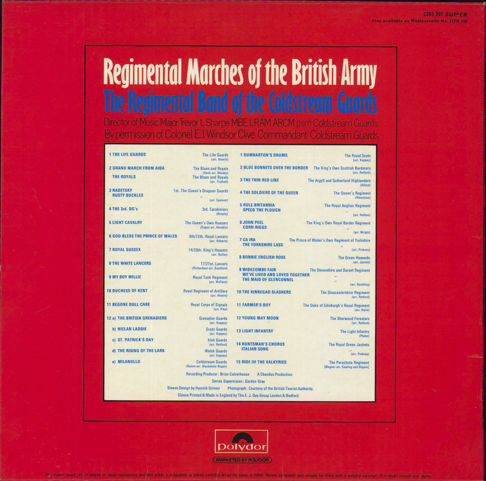 The Regimental Band Of The Coldstream Guards Regimental Marches Of The British Army UK 3-LP vinyl record set (Triple LP Album)