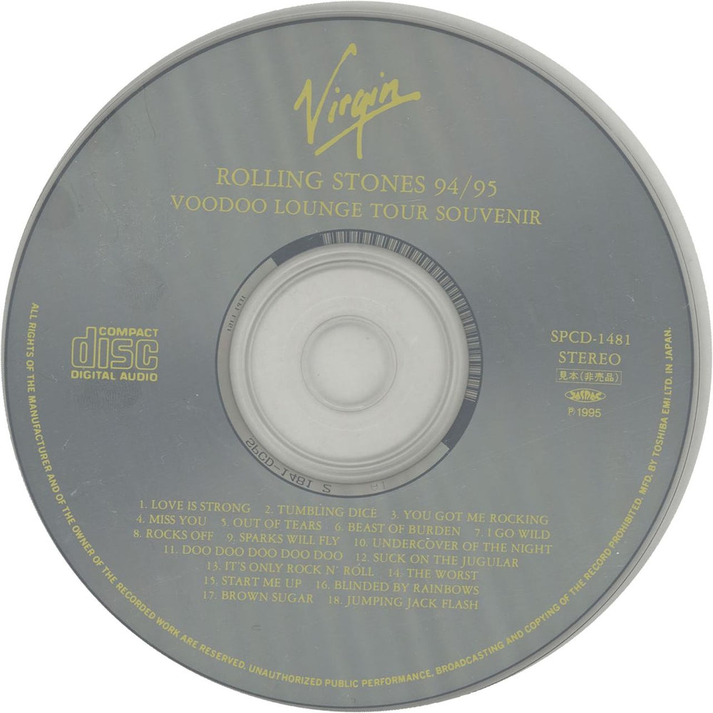 The Rolling Stones 94/95 Voodoo Lounge Tour Souvenir Japanese Promo CD album (CDLP) ROLCDVO206730