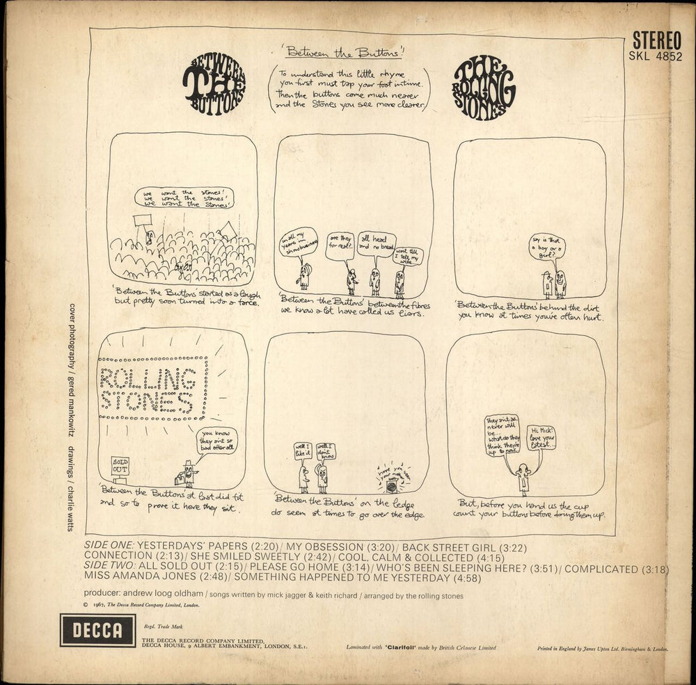 The Rolling Stones Between The Buttons - 1st [b] - EX UK vinyl LP album (LP record)