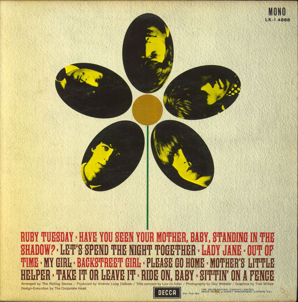 The Rolling Stones Flowers - Original Red Label Mono Italian vinyl LP album (LP record)