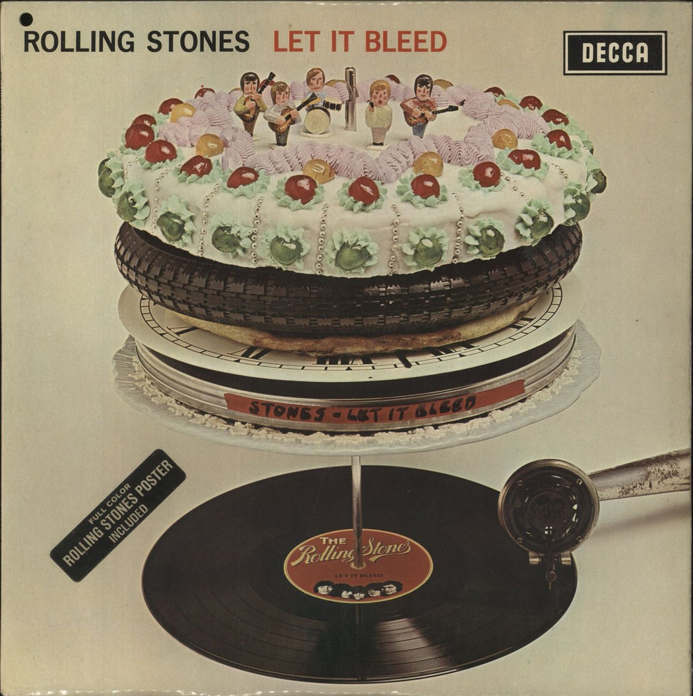 The Rolling Stones Let It Bleed - 5th + Poster & Stickered Slv UK vinyl LP album (LP record) SKL5025