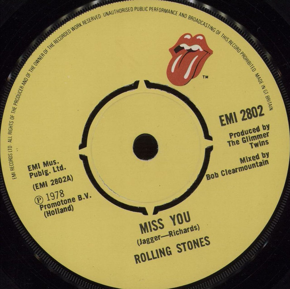 The Rolling Stones Miss You UK 7" vinyl single (7 inch record / 45) EMI2802