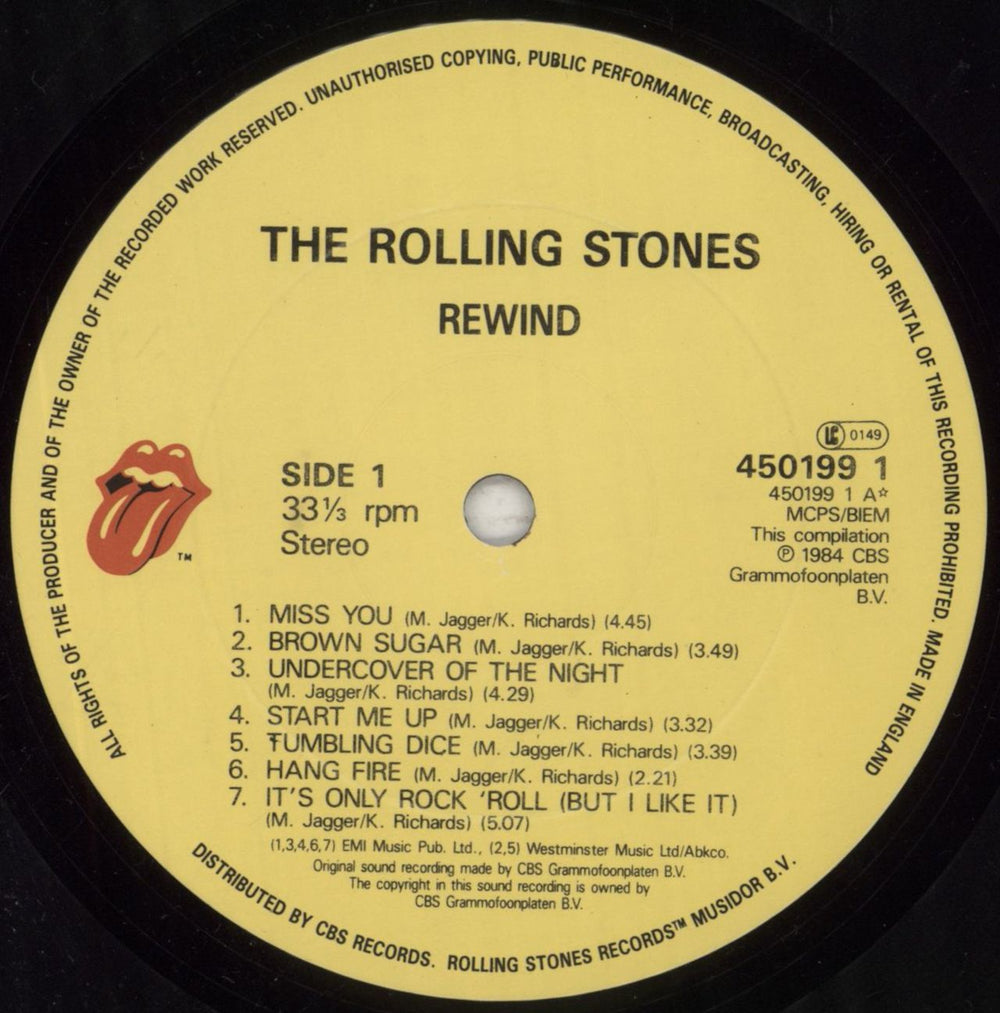 The Rolling Stones Rewind 1971-1984 UK vinyl LP album (LP record) ROLLPRE719278