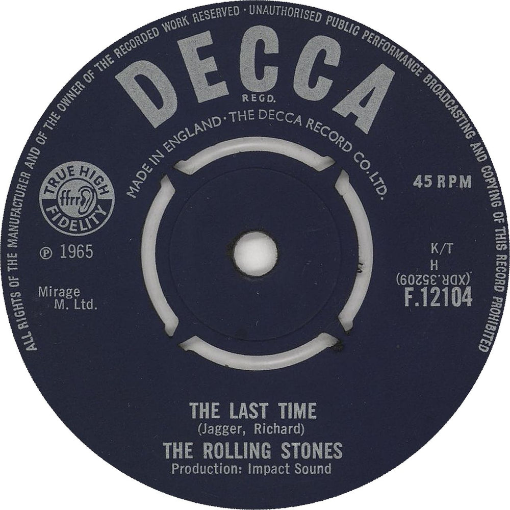 The Rolling Stones The Last Time - 2nd UK 7" vinyl single (7 inch record / 45) ROL07TH741297