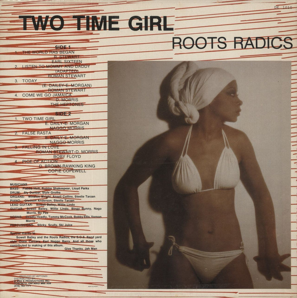 The Roots Radics Two Time Girl - Sealed Canadian vinyl LP album (LP record)