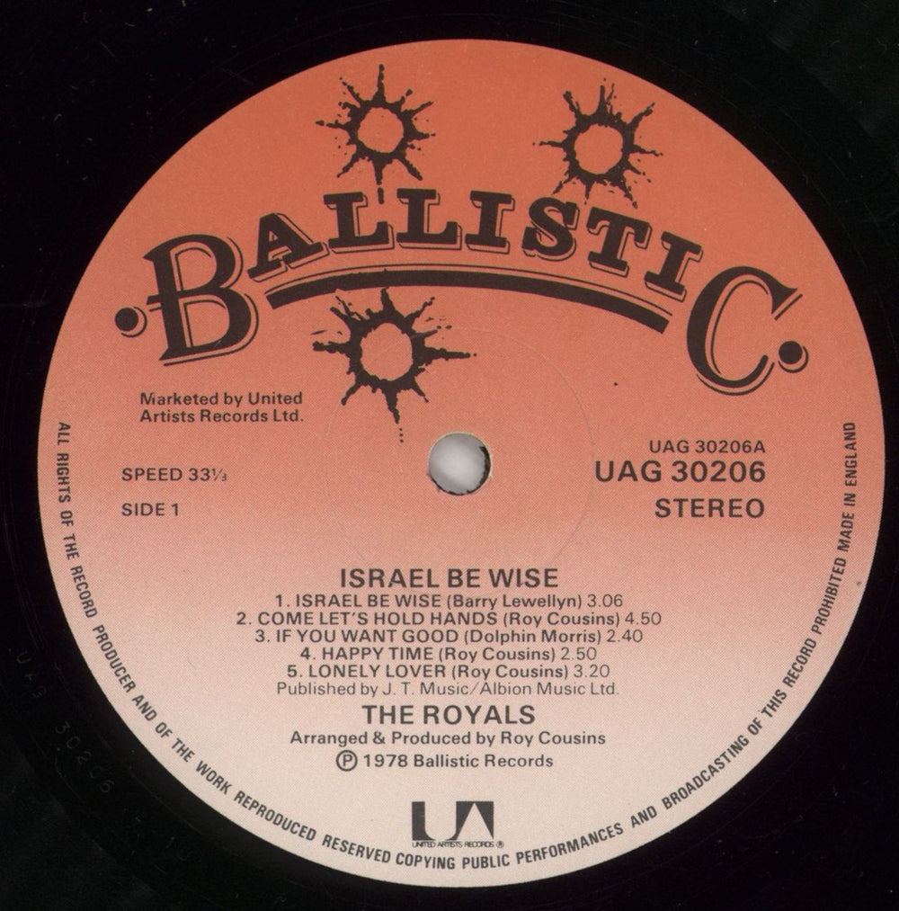 The Royals Israel Be Wise UK vinyl LP album (LP record) XLSLPIS704813