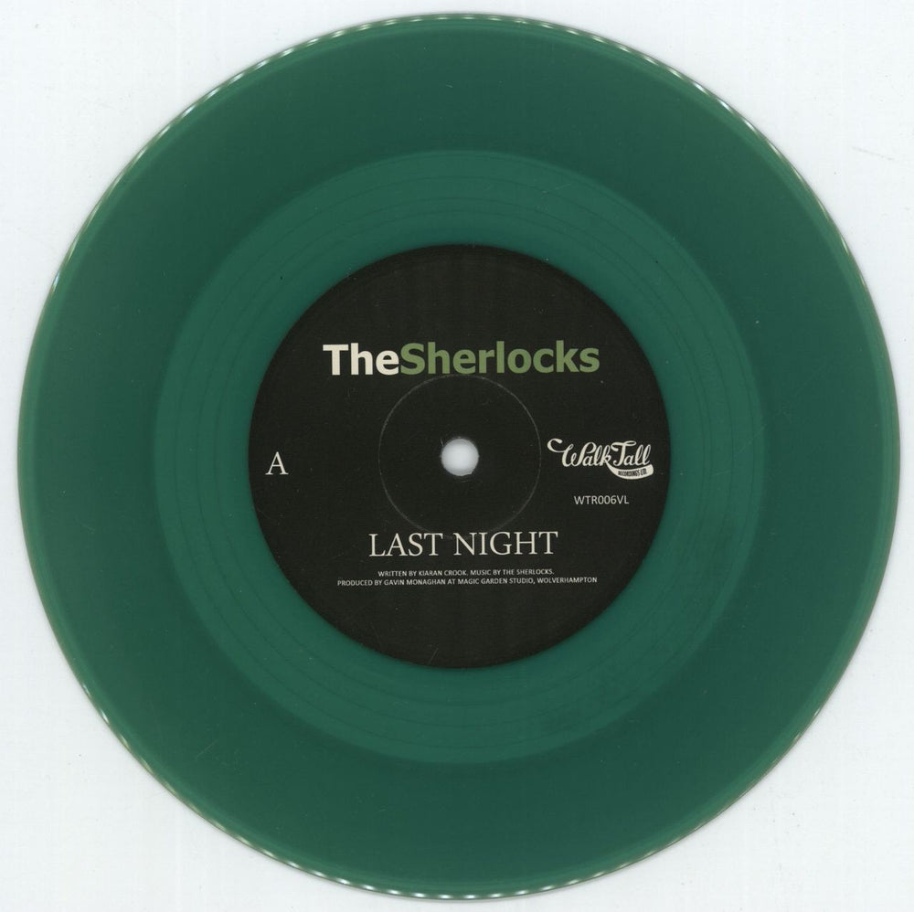 The Sherlocks Last Night - Green Vinyl - Autographed UK 7" vinyl single (7 inch record / 45) 0MJ07LA879165