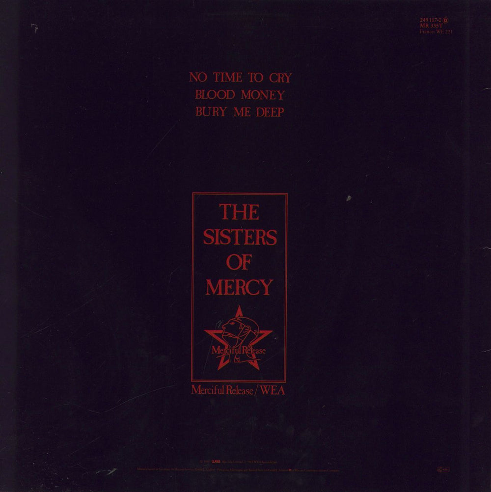 The Sisters Of Mercy No Time To Cry + p/s German 12" vinyl single (12 inch record / Maxi-single)