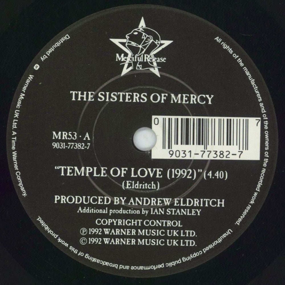 The Sisters Of Mercy Temple Of Love 1992 UK 7" vinyl single (7 inch record / 45) SOM07TE08967