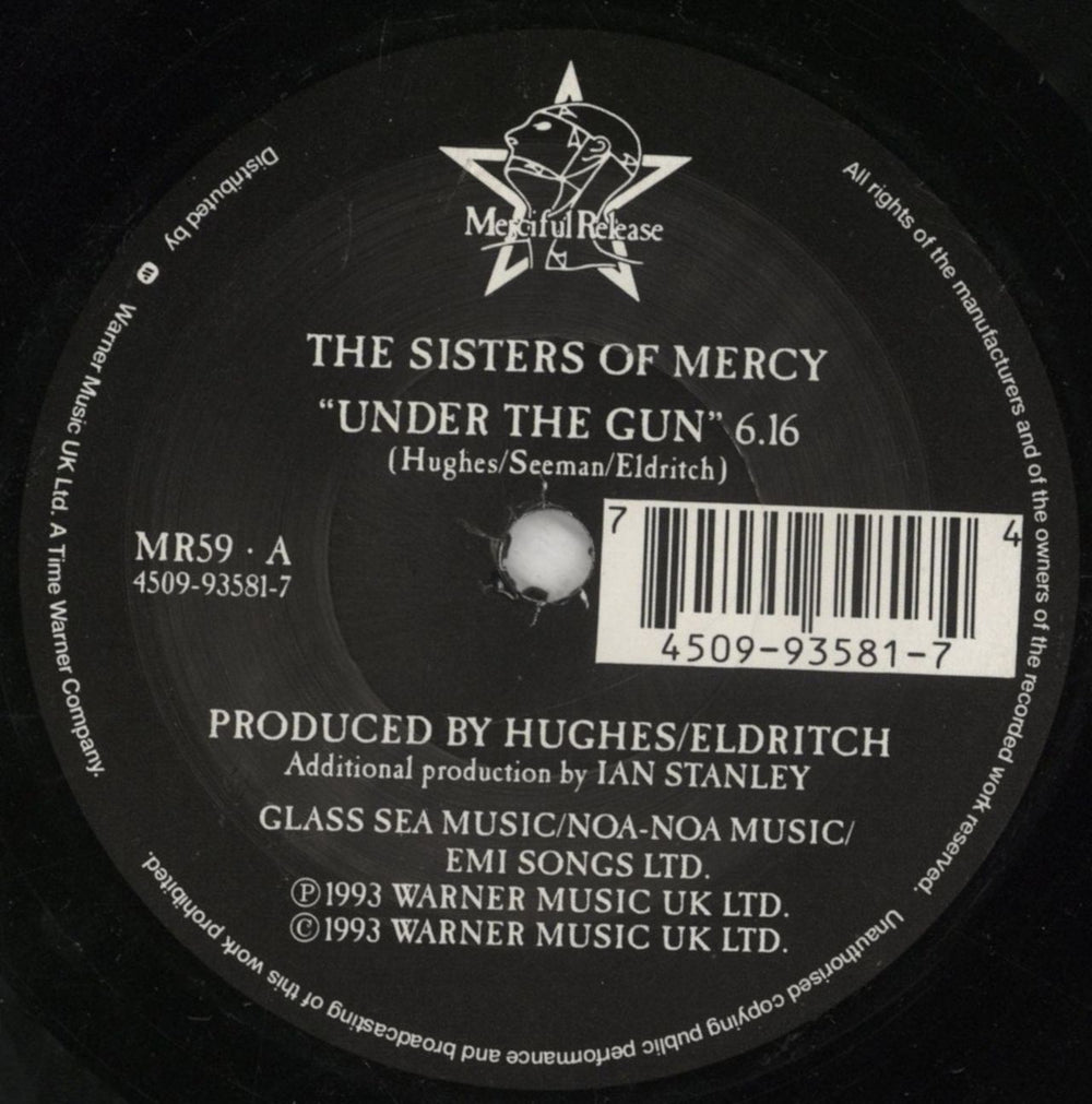 The Sisters Of Mercy Under The Gun UK 7" vinyl single (7 inch record / 45) SOM07UN856220