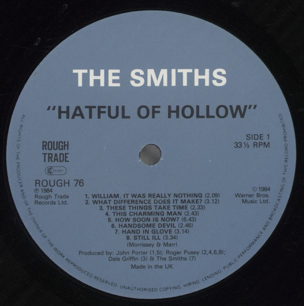 The Smiths Hatful Of Hollow - Stickered Gatefold UK vinyl LP album (LP record) SMILPHA05768