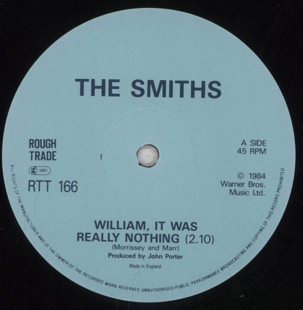 The Smiths William, It Was Really Nothing - Billie Whitelaw sleeve - VG UK 12" vinyl single (12 inch record / Maxi-single) SMI12WI845627