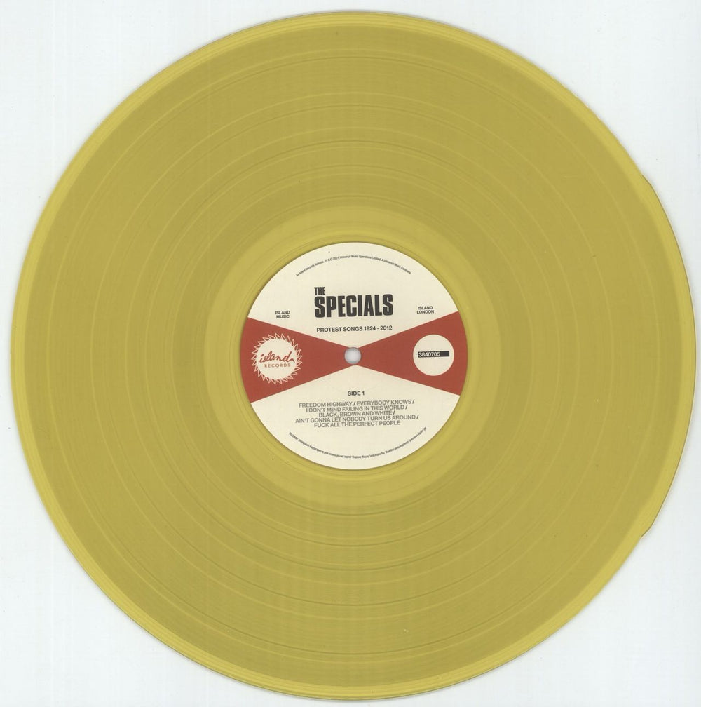 The Specials Protest Songs 1924-2012 - Yellow Vinyl Bespoke Touring Edition - Shrink UK vinyl LP album (LP record) SPELPPR875407