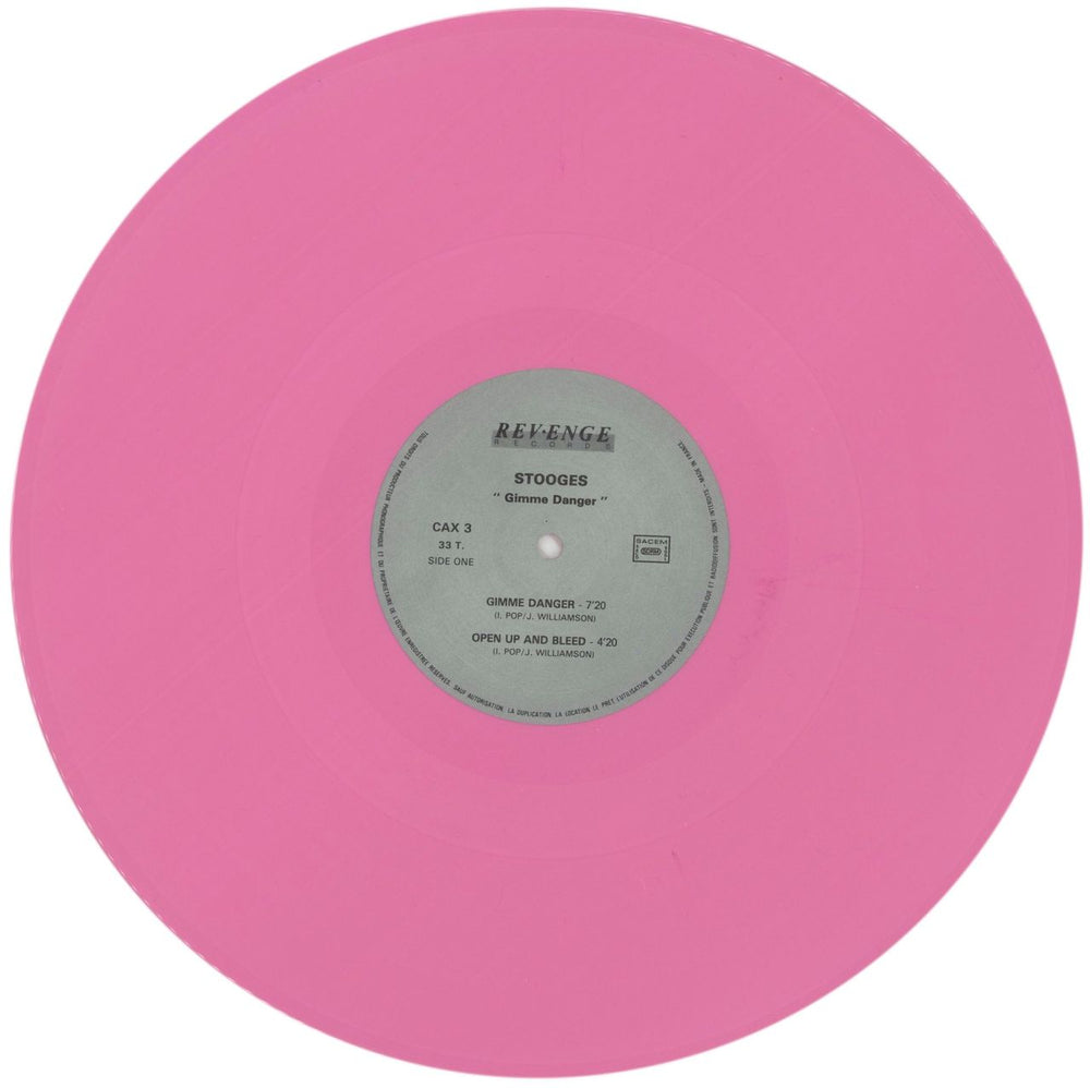 The Stooges Gimme Danger - Pink Vinyl French 12" vinyl single (12 inch record / Maxi-single) TSG12GI867419