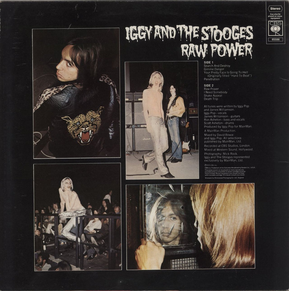 The Stooges Raw Power - EX UK vinyl LP album (LP record)