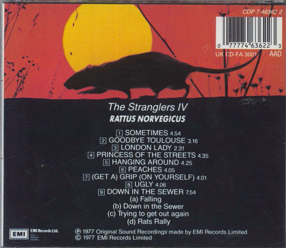 The Stranglers Rattus Norvegicus UK CD album (CDLP) 077774636223