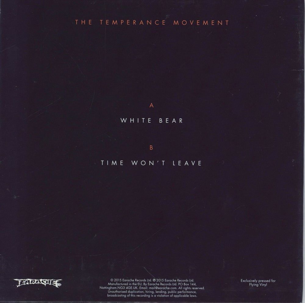 The Temperance Movement White Bear - White Vinyl UK 7" vinyl single (7 inch record / 45)