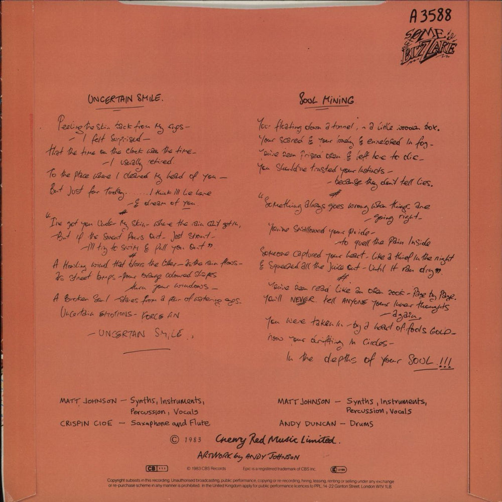 The The Uncertain Smile UK 7" vinyl single (7 inch record / 45)