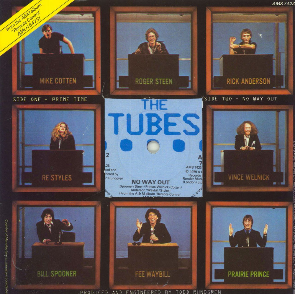 The Tubes Prime Time - Blue Vinyl + Sleeve UK 7" vinyl single (7 inch record / 45)