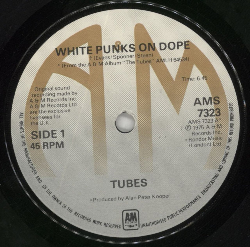 The Tubes White Punks On Dope - P/S UK 7" vinyl single (7 inch record / 45) TBE07WH578544
