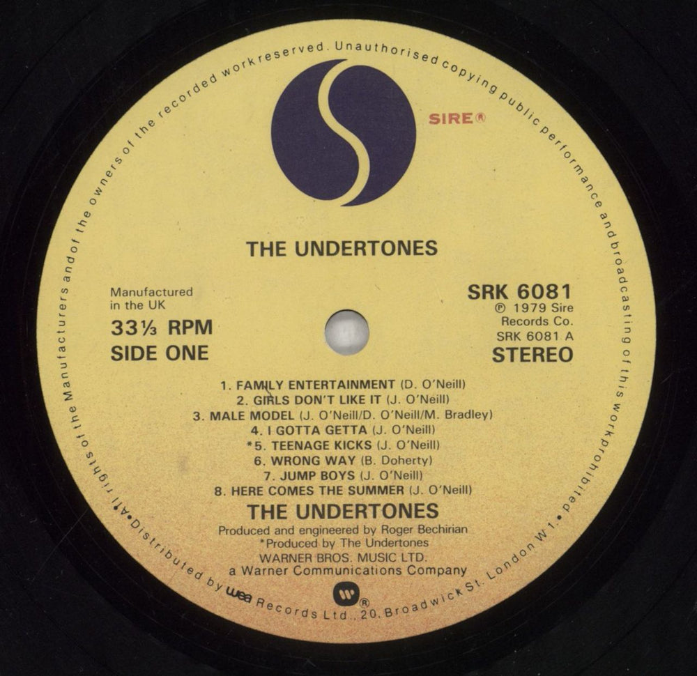 The Undertones The Undertones + Inner - EX UK vinyl LP album (LP record) UDTLPTH703423