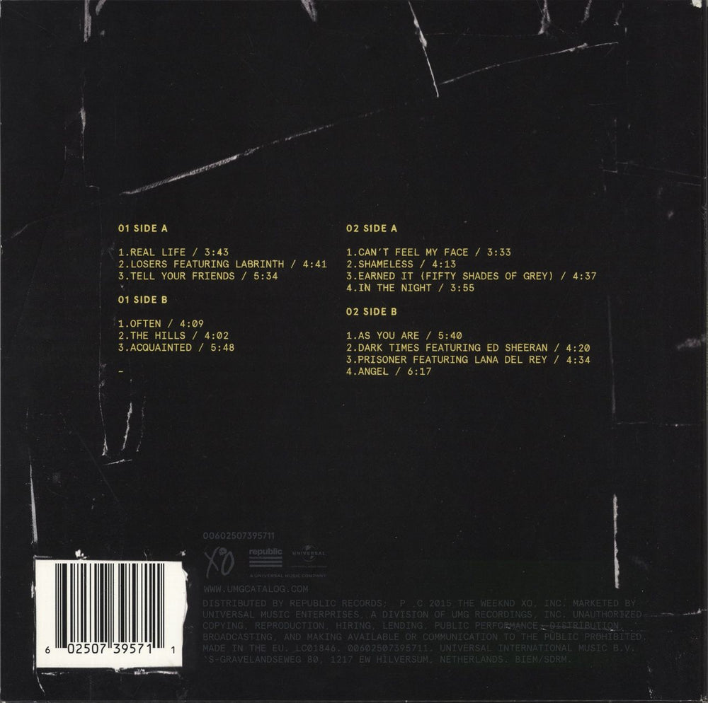 The Weeknd Beauty Behind The Madness - Yellow With Black Splatter Vinyl UK 2-LP vinyl record set (Double LP Album) YRS2LBE870207