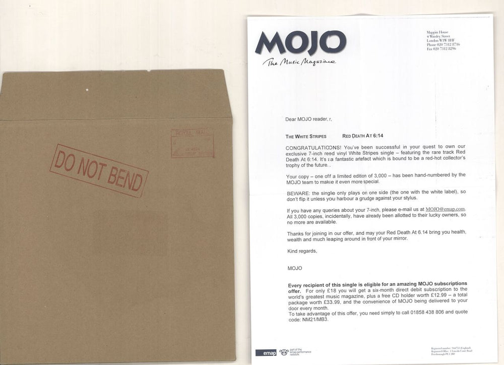 The White Stripes Red Death At 6:14 - Red Vinyl UK Promo 7" vinyl single (7 inch record / 45) WST07RE247555