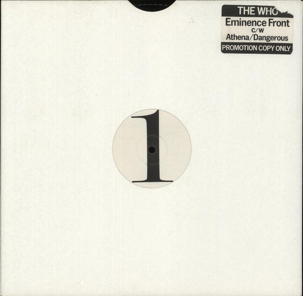 The Who Eminence Front UK Promo 12" vinyl single (12 inch record / Maxi-single) WHOX6A2420