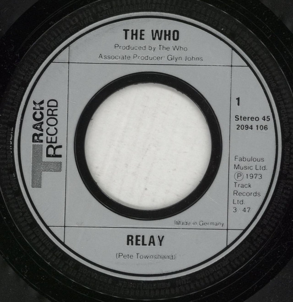 The Who Relay - Wide UK 7" vinyl single (7 inch record / 45) 2094-106