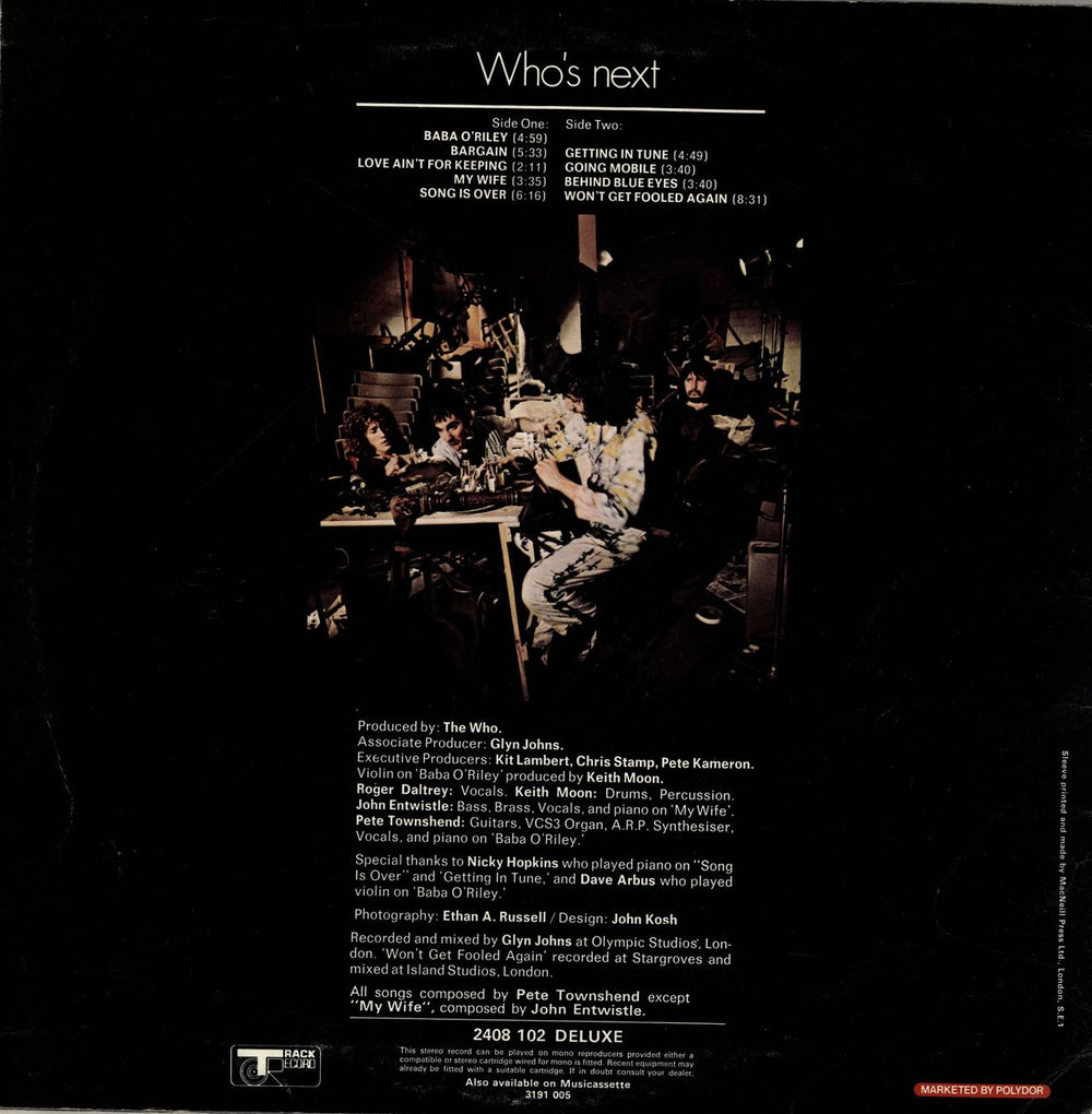 The Who Who's Next - 1st + Inner - VG UK vinyl LP album (LP record)