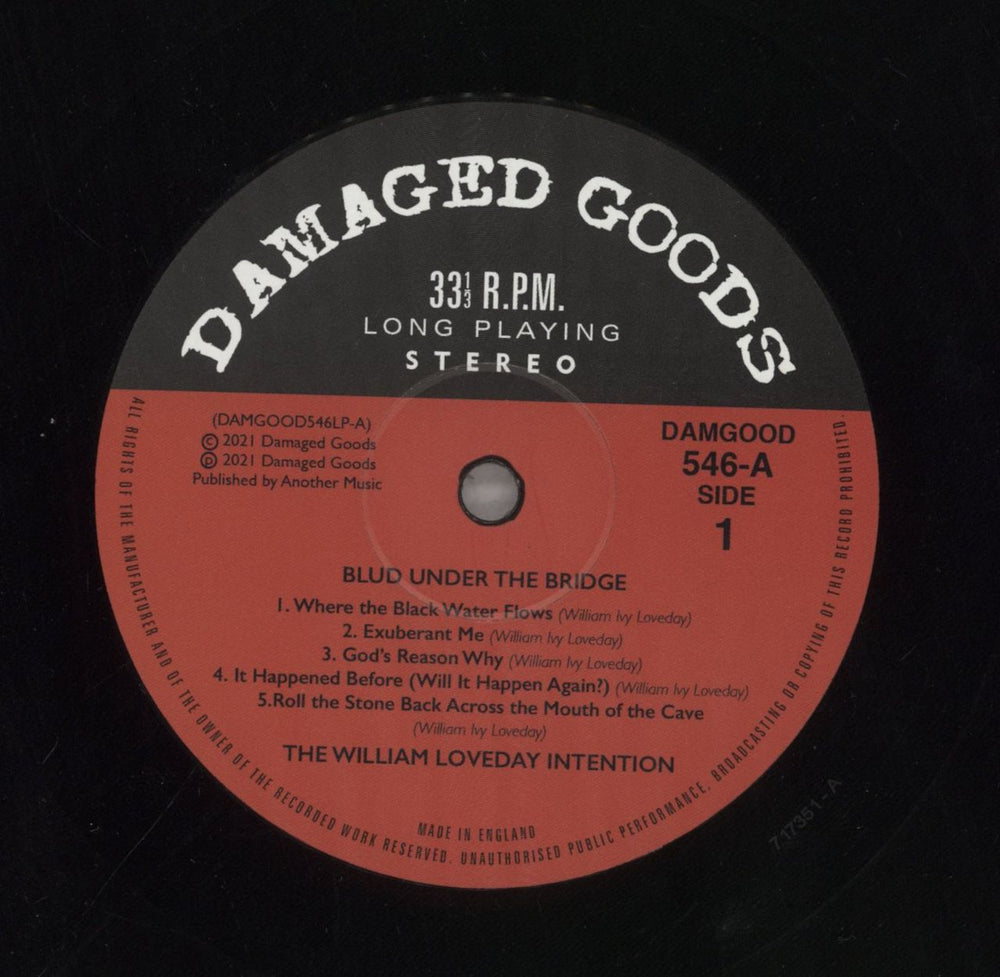 The William Loveday Intention Blud Under The Bridge UK vinyl LP album (LP record) 8HELPBL859495