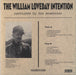 The William Loveday Intention Paralysed By The Mountains UK vinyl LP album (LP record) 5020422056411
