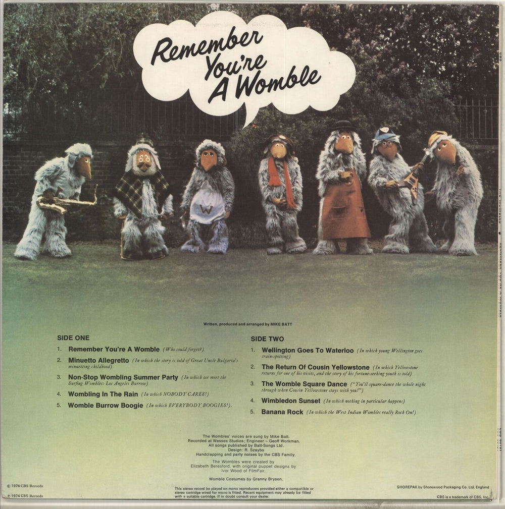 The Wombles Remember You're A Womble UK vinyl LP album (LP record)