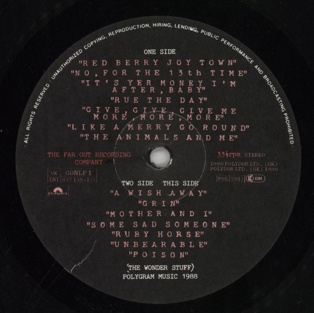 The Wonder Stuff The Eight Legged Groove Machine UK vinyl LP album (LP record) WONLPTH166312