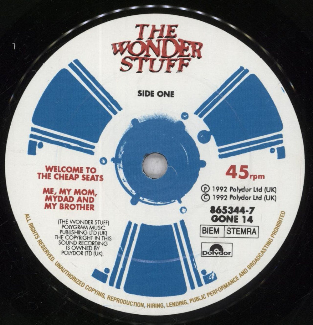 The Wonder Stuff Welcome to the Cheap Seats EP UK 7" vinyl single (7 inch record / 45) WON07WE841927