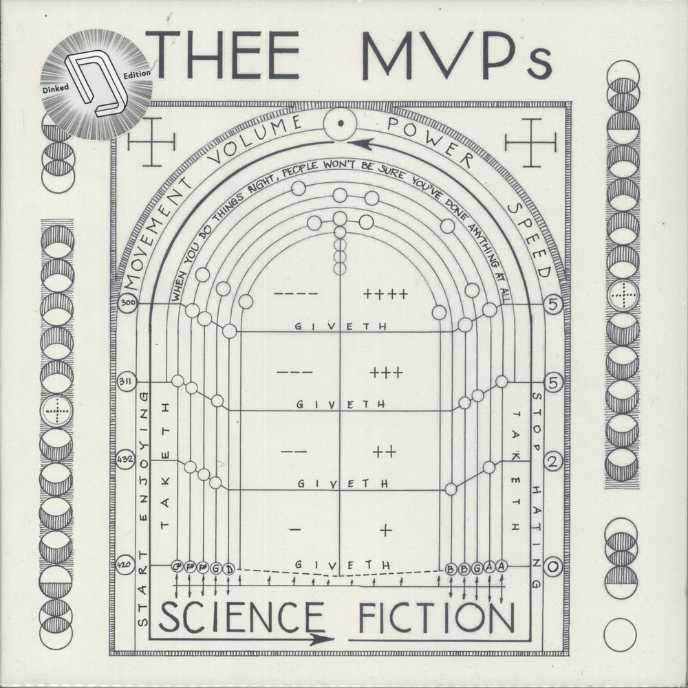 Thee MVPs Science Fiction - Blue Splatter Vinyl - Autographed + Slipmat UK vinyl LP album (LP record) EEASY001DE