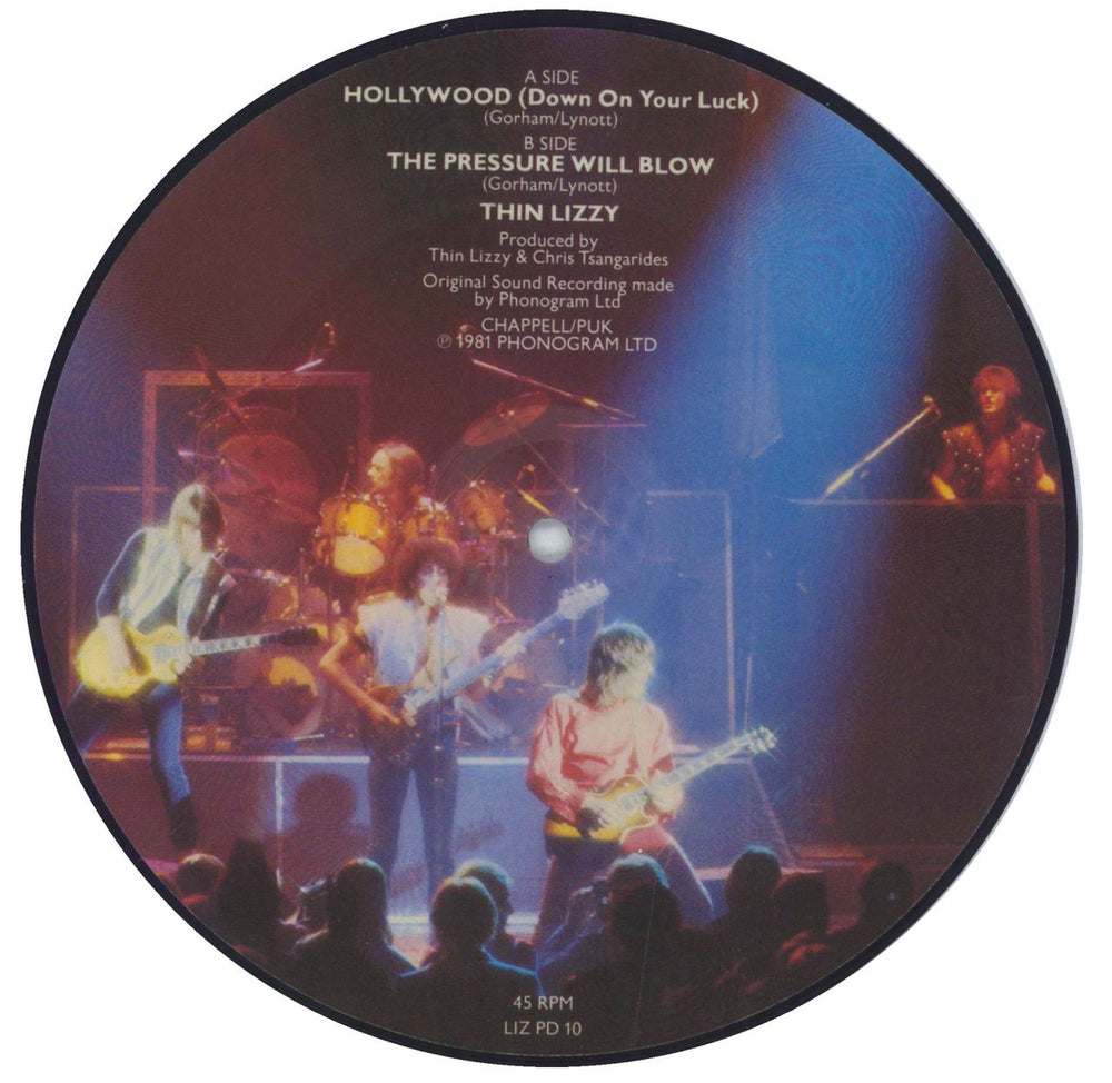 Thin Lizzy Hollywood UK 7" vinyl picture disc (7 inch picture disc single)