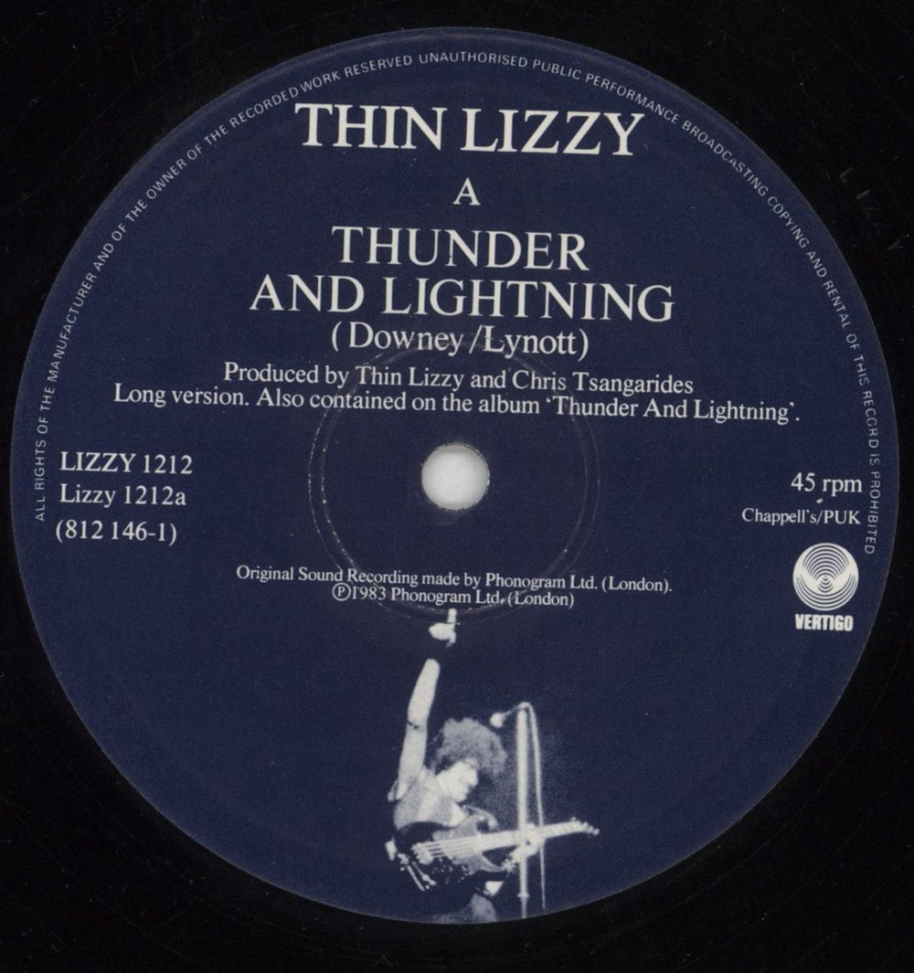 Thin Lizzy Thunder And Lightning UK 12" vinyl single (12 inch record / Maxi-single) THI12TH01218