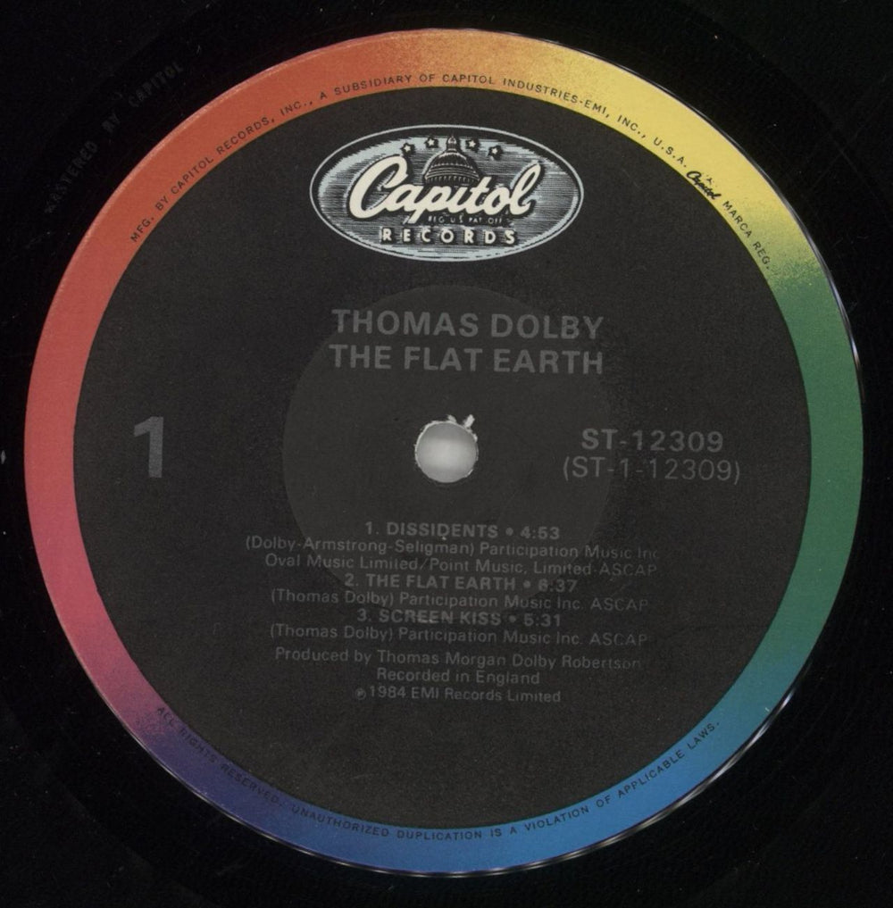 Thomas Dolby The Flat Earth US vinyl LP album (LP record) DOLLPTH599055
