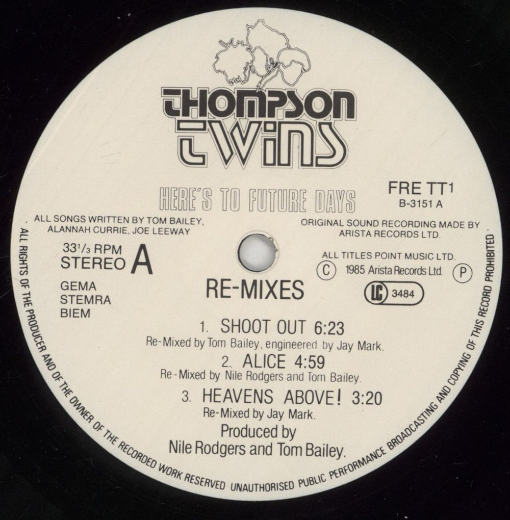 Thompson Twins Here's To Future Days + Re-Mixes German 2-LP vinyl record set (Double LP Album) TWI2LHE25424