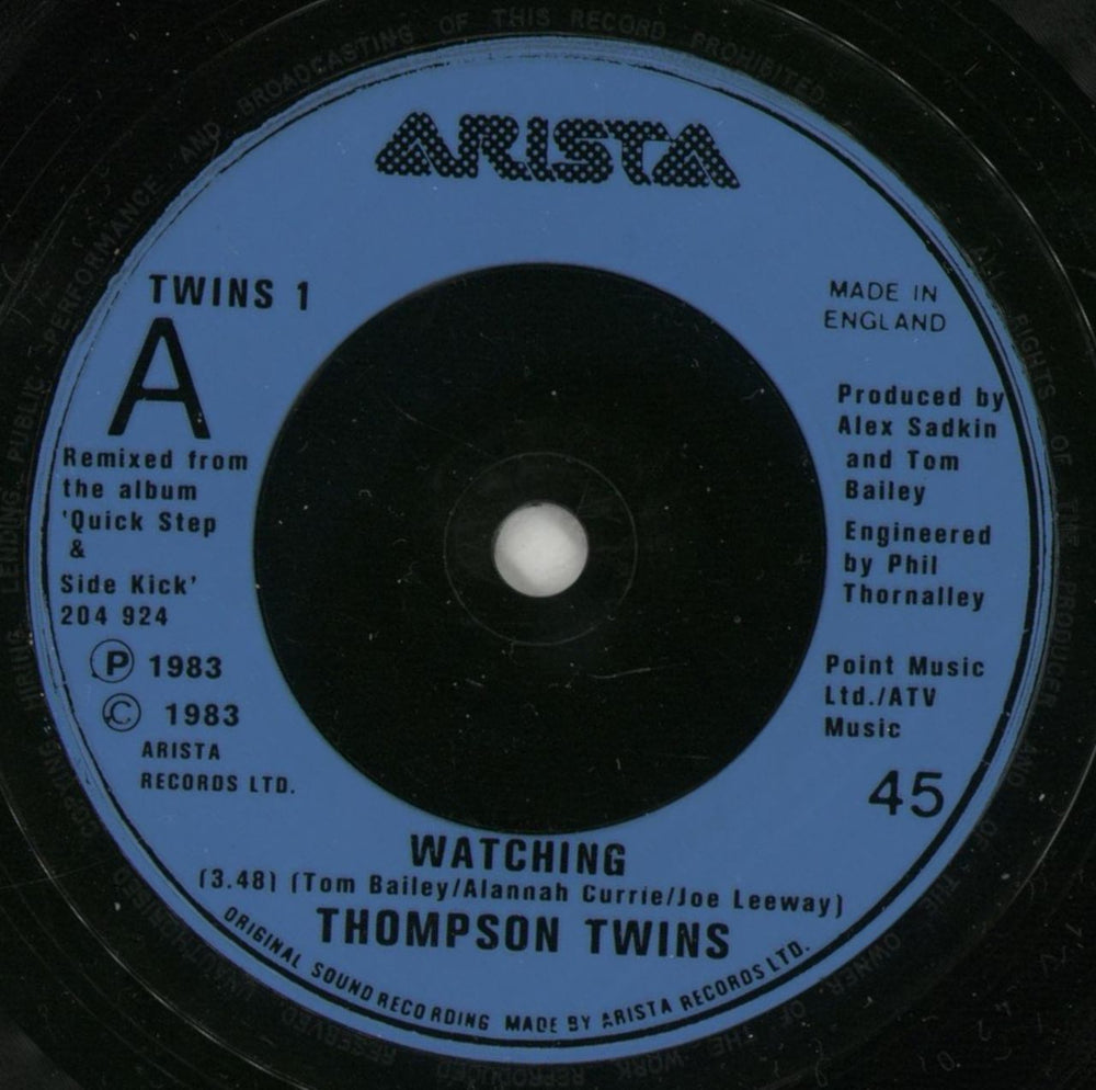 Thompson Twins Watching UK 7" vinyl single (7 inch record / 45) TWI07WA646384