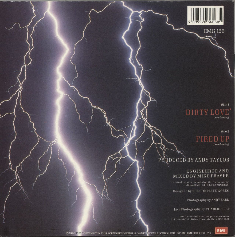 Thunder Dirty Love UK 7" vinyl single (7 inch record / 45) 5099920368685