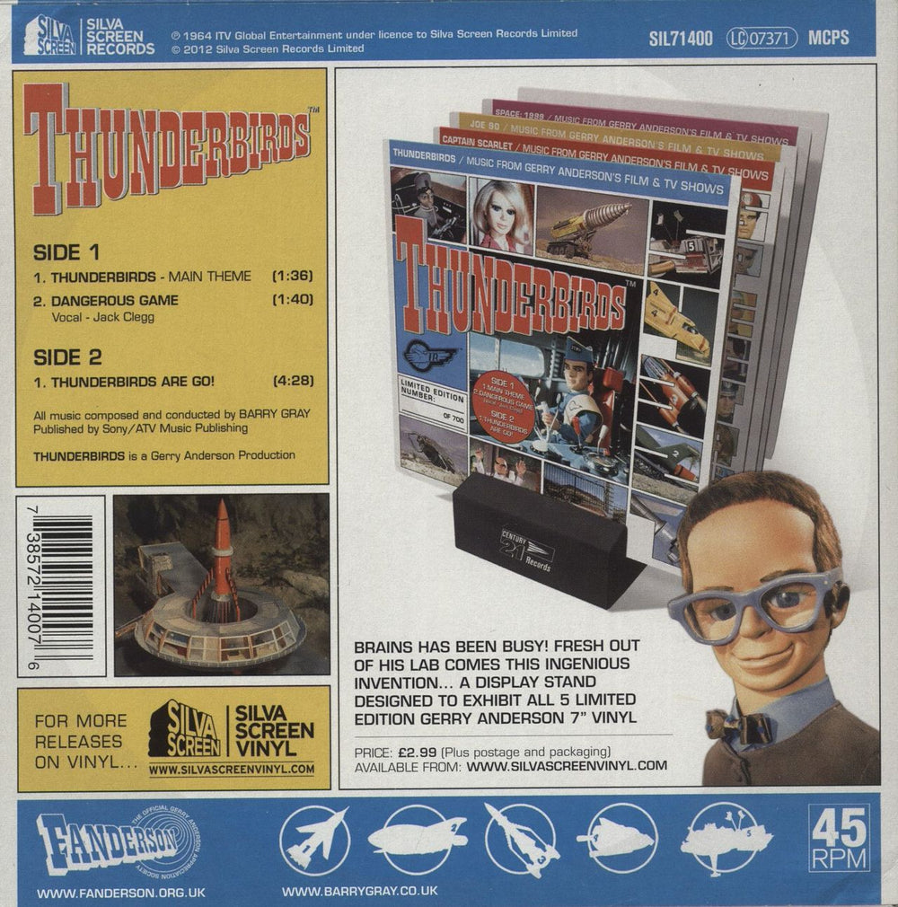 Thunderbirds Thunderbirds EP UK 7" vinyl single (7 inch record / 45) 738572140076